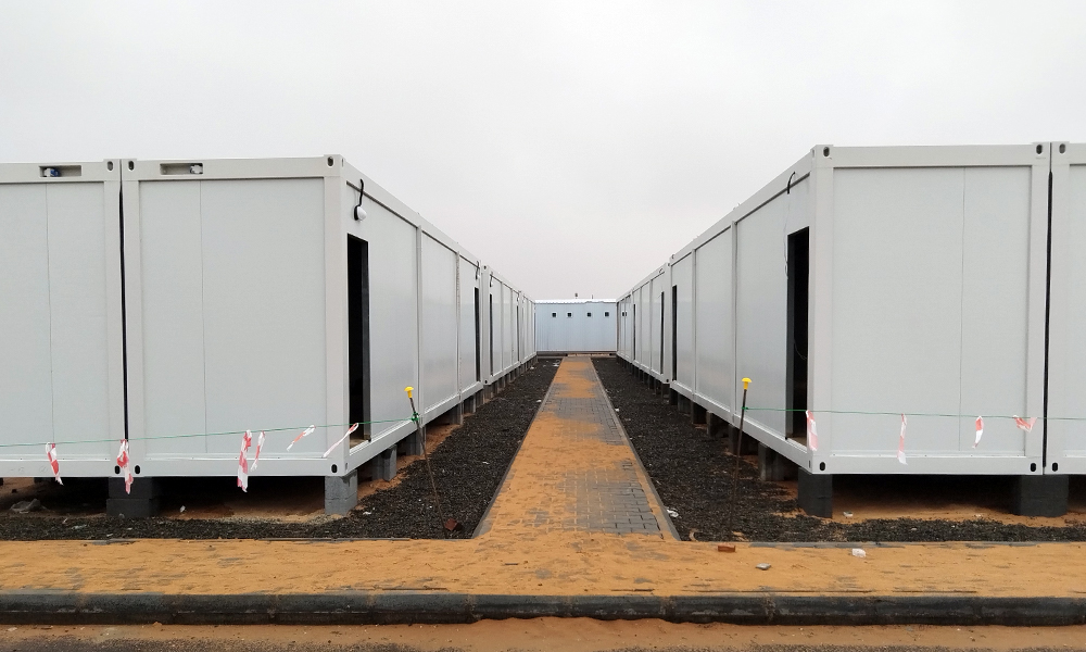 Indian Larsen & Toubro Solar Photovoltaic Site Office and Worker Accommodation Camp Project